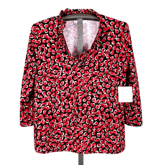 Phoebe Buffay Style Bubblegum Lookalike Top Size XL Ruffled Pink Red Polka Dot - Picture 1 of 6